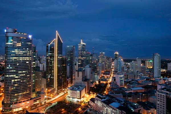 Vistas de la ciudad por la noche