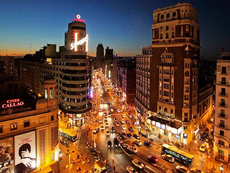 vista de una calle del centro de Madrid