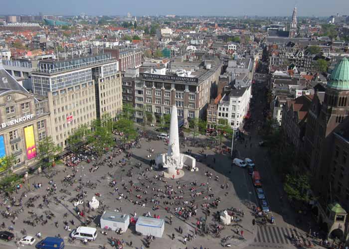 Zona de la Plaza Dam de Ámsterdam