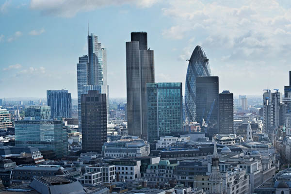 Vista de algunos de los rascacielos más importantes que presenta Londres