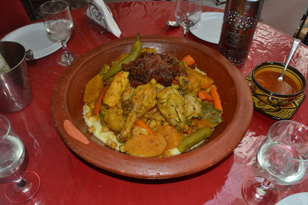Plato en los restaurantes de Marrakech
