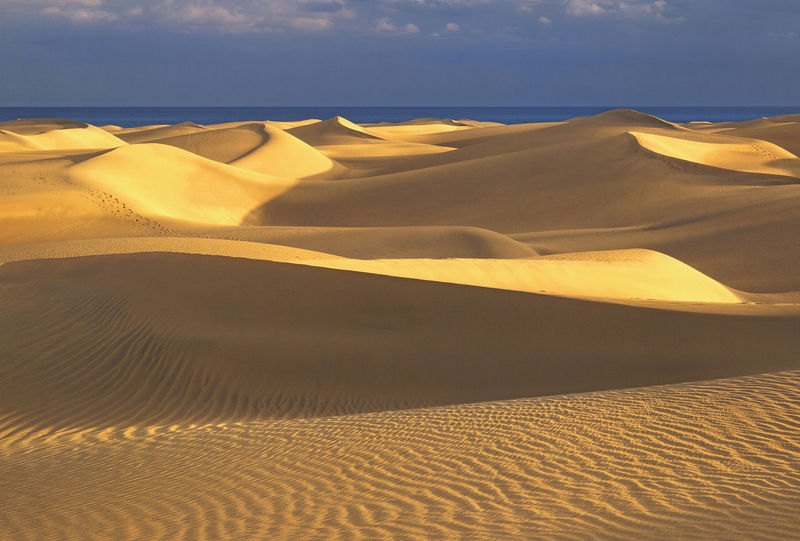 Dunas cerca del mar en las Islas Canarias