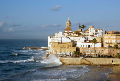 Vista del casco antiguo desde la playa