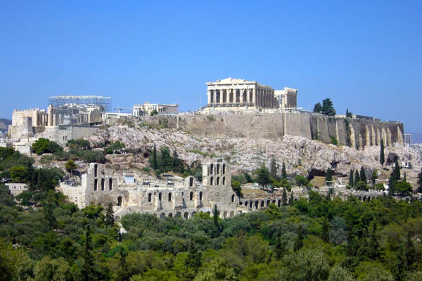 Acrópolis, donde se concentran la mayoría de monumentos de la Grecia antigua