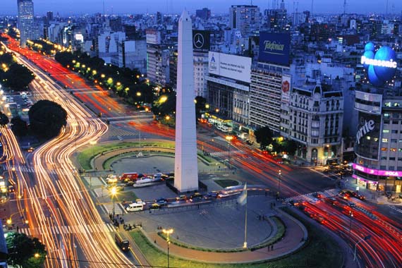 Vista nocturna de Buenos Aires