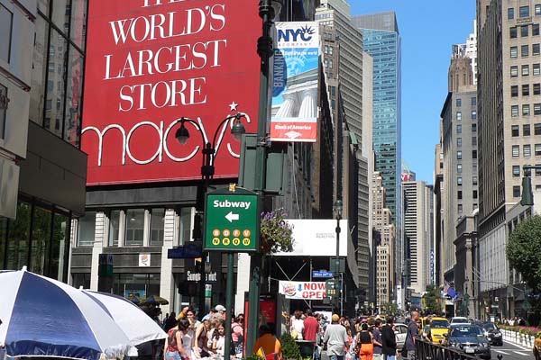 Zona comercial en Nueva York