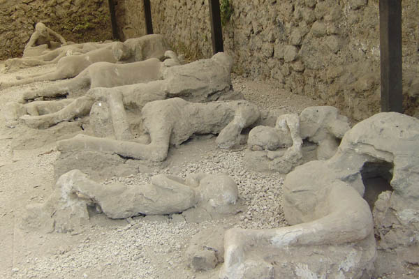 fósiles de habitantes de Pompeya