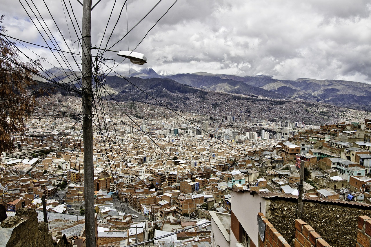 Vista aérea de La Paz en Bolivia