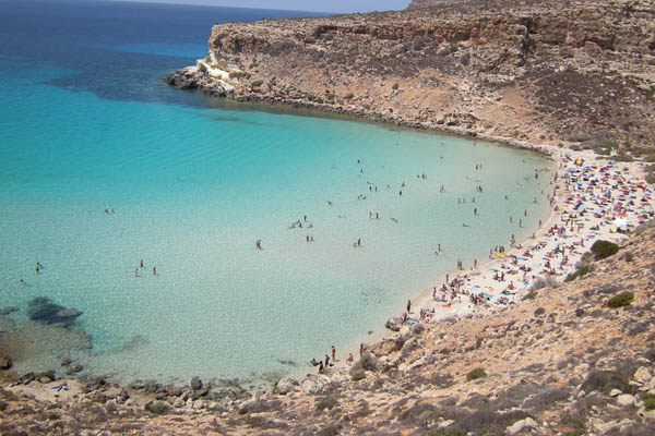 Isla de Lampedusa en Sicilia