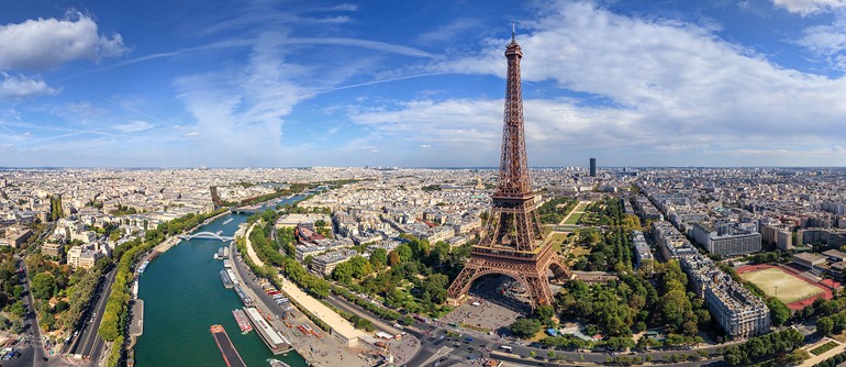 Vista de pájaro de París