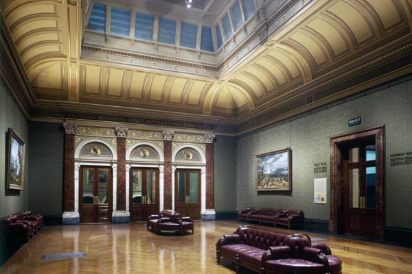 Sala de exposición de arte en la Galería Nacional de Londres